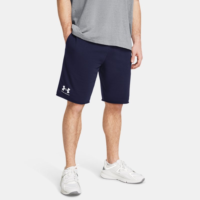 Men's Under Armour Rival Terry Shorts Midnight Navy / Onyx White L